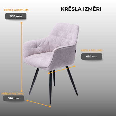 Krēsls Nino gaiši pelēkā krāsā #krasa_crido-peleka