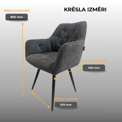 Krēsls Nino gaiši pelēkā krāsā #krasa_crido-tumsi-peleka