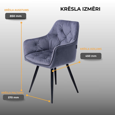 Krēsls Nino gaiši pelēkā krāsā #krasa_gaisi-peleks