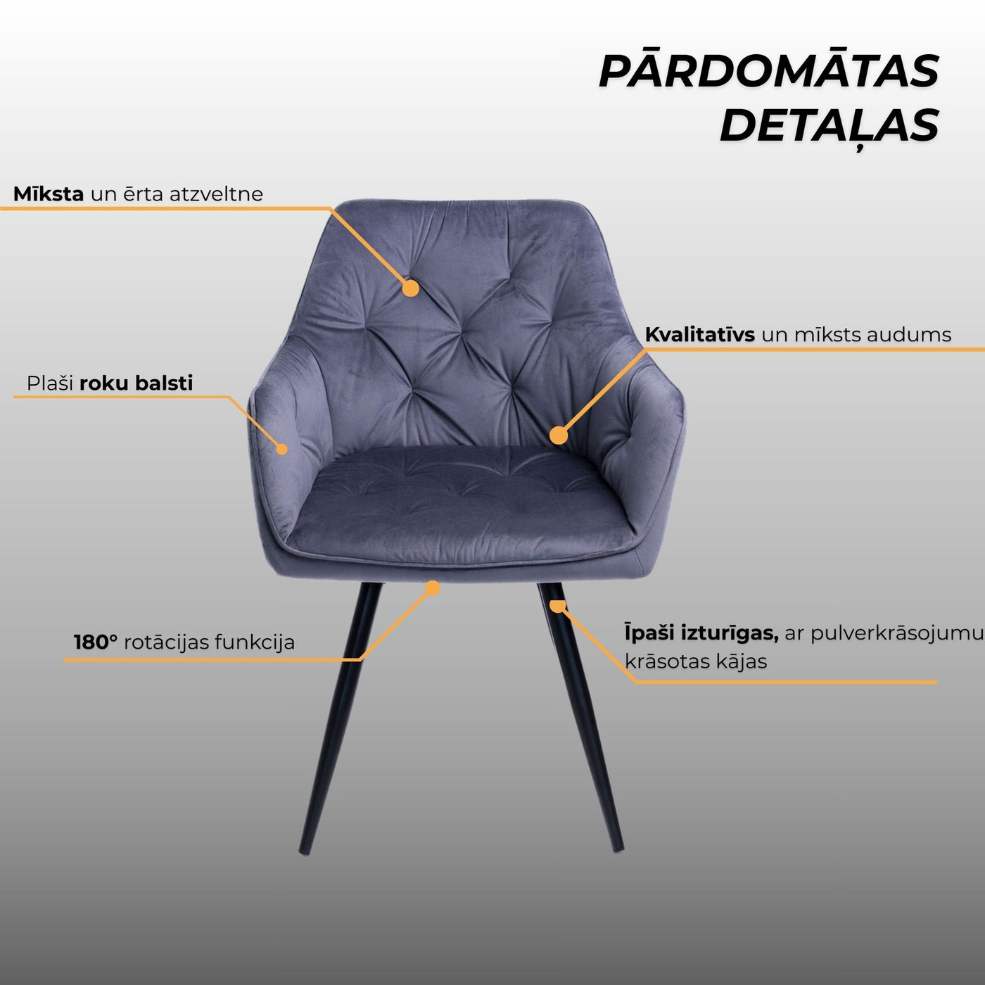 Krēsls Nino gaiši pelēkā krāsā #krasa_gaisi-peleks
