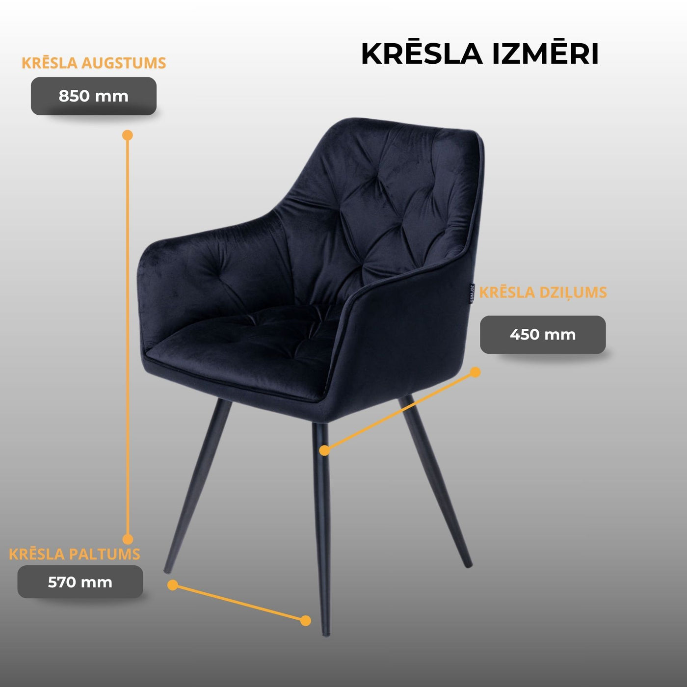 Krēsls Nino melns #krasa_melns