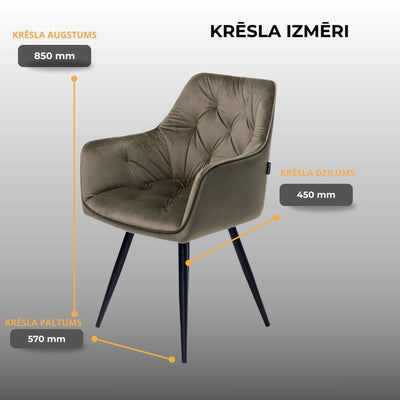 Krēsls Nino olīvu krāsā #krasa_olivu