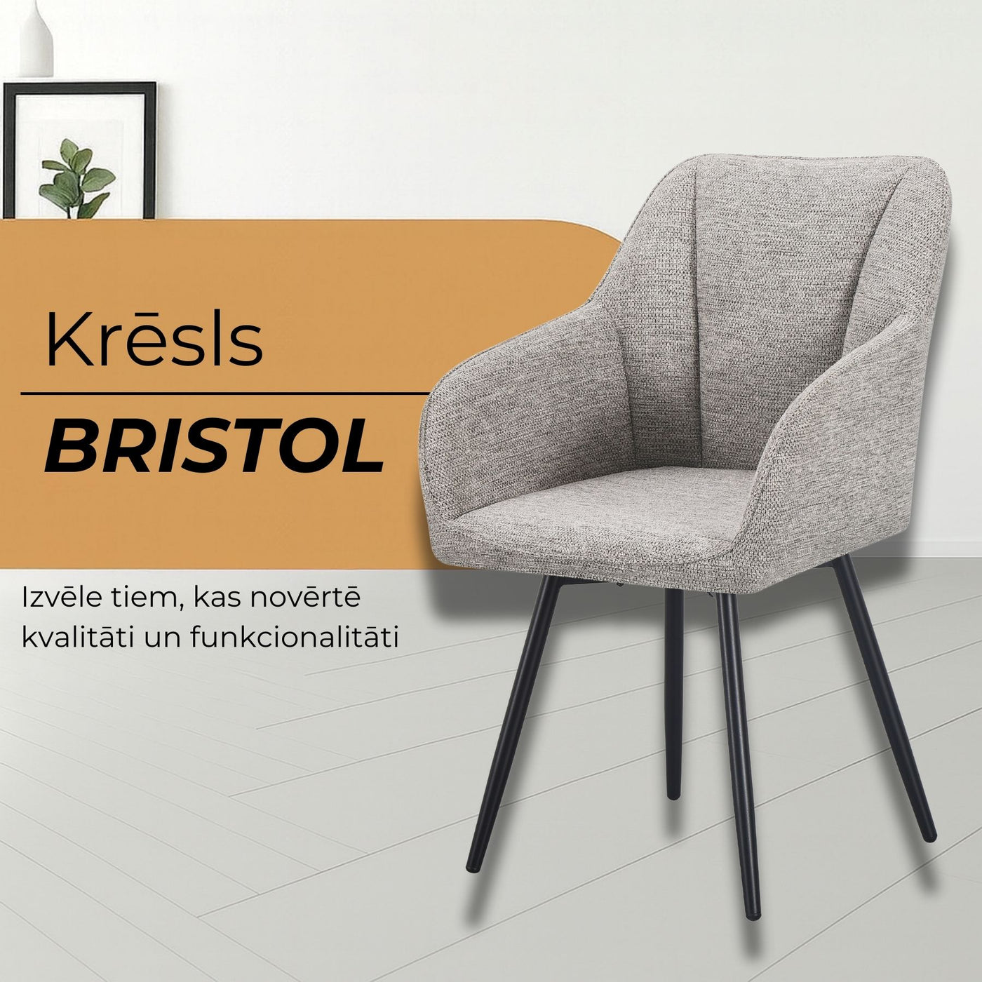 Krēsls Bristol pelēkā krāsā #krasa_gaisi-peleka