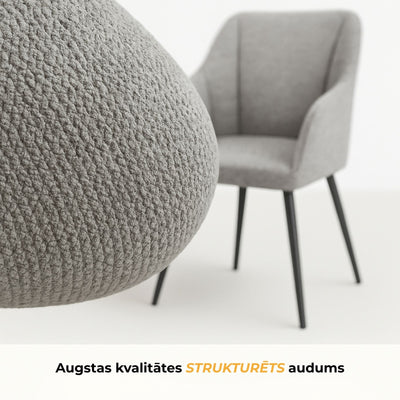 Krēsls Bristol pelēkā krāsā auduma struktūra #krasa_gaisi-peleka