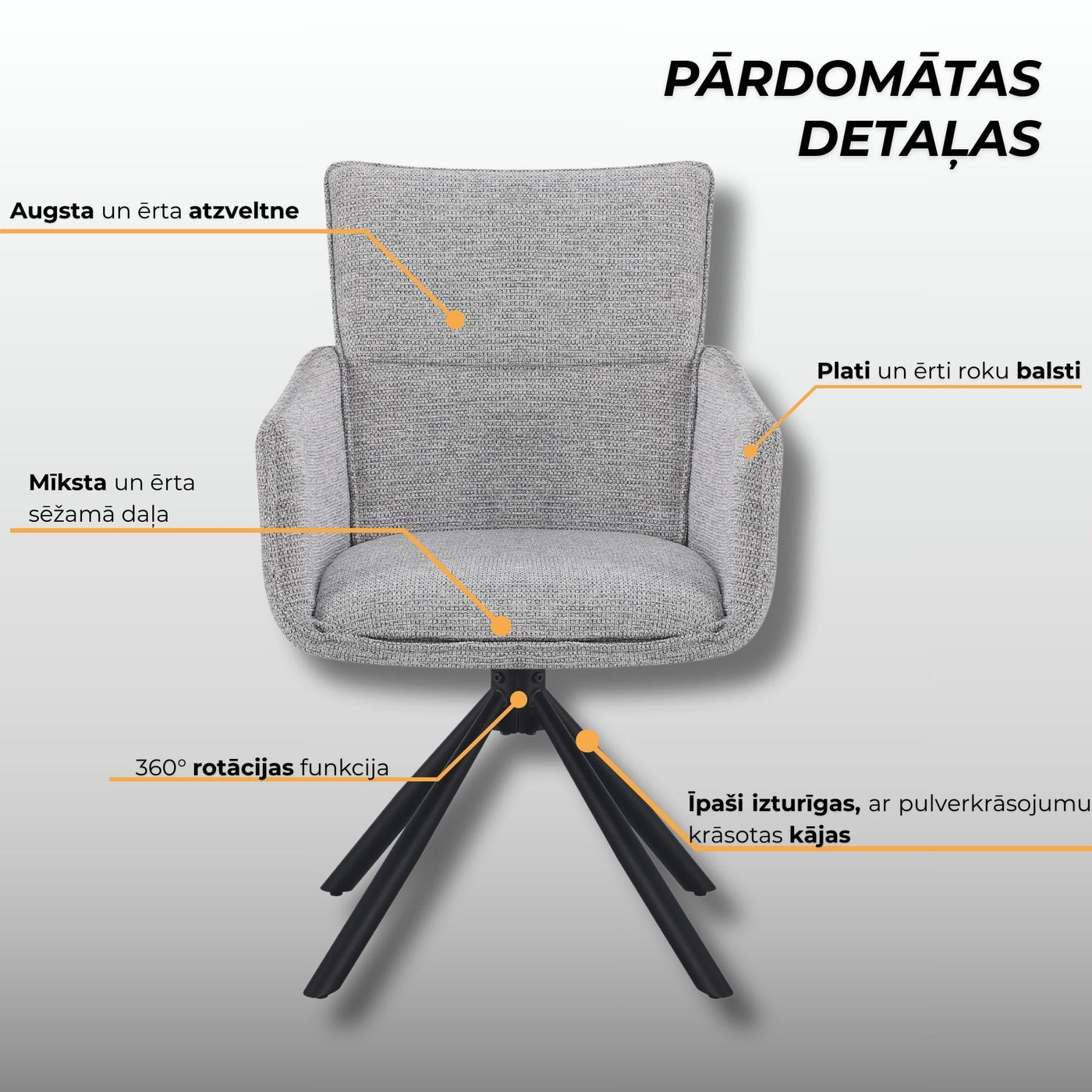 Krēsls Milan gaiši pelēkā krāsā #krasa_gaisi-peleka