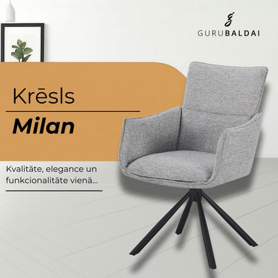 Krēsls Milan gaiši pelēkā krāsā #krasa_gaisi-peleka