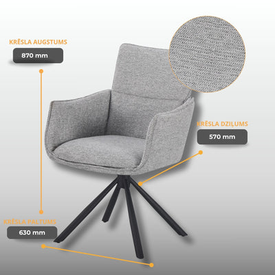 Krēsls Milan gaiši pelēkā krāsā #krasa_gaisi-peleka