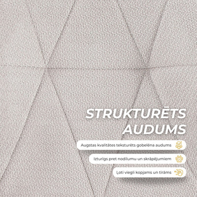 Krēsls ema gaiši pelēkā krāsā auduma īpašības #krasa_gaisi-peleka