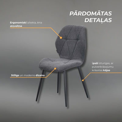Krēsls ema tumši pelēkā krāsā detaļas #krasa_tumsi-peleka