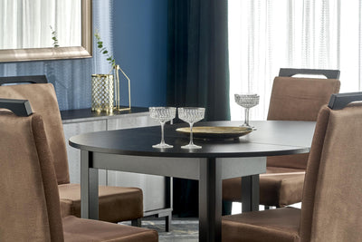 Valgomojo stalas Round juoda mdf #krasa_melna-mdf
