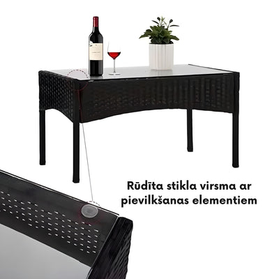 Pīts dārza un terases mēbeļu komplekts, melns