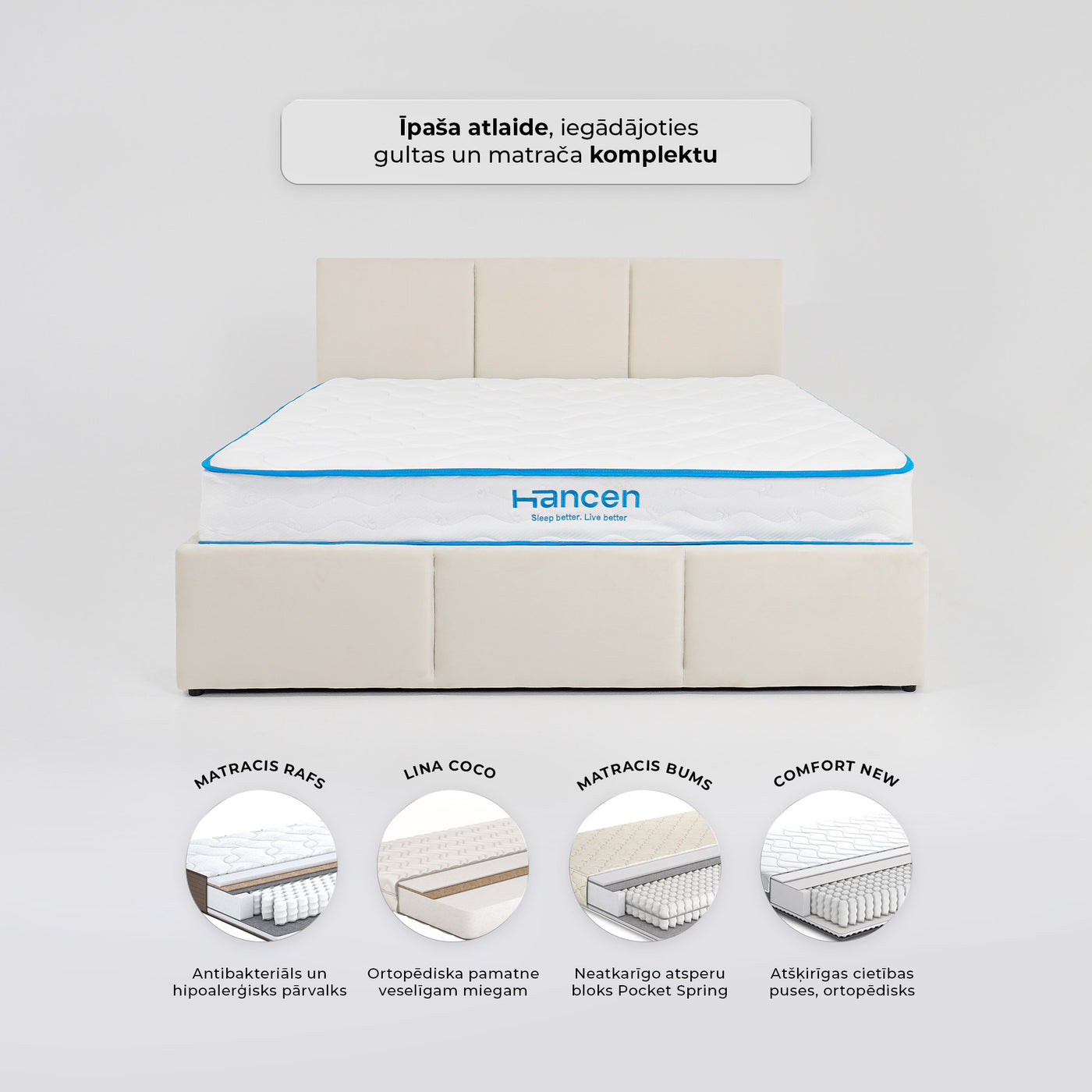 Gulamistabas gulta Tops #krasa_beige