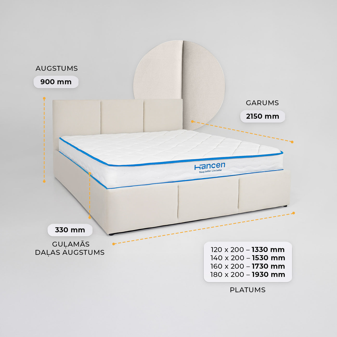 Gulamistabas gulta Tops #krasa_beige