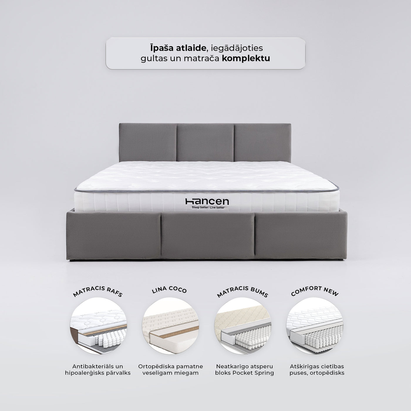 Gulamistabas gulta Tops #krasa_graphite-gray